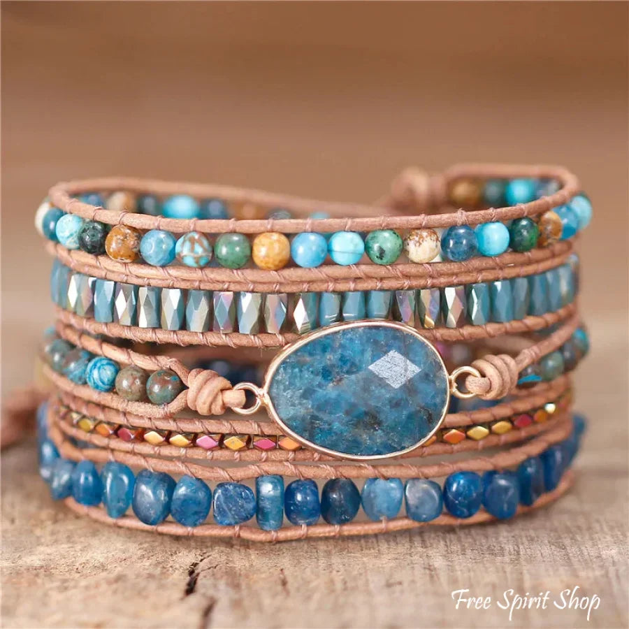 Emma | Apatite & Ocean Jasper Wrap