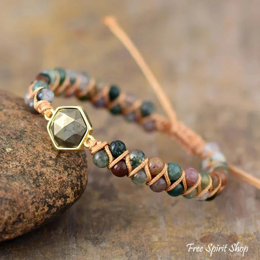 Celia | Indian Agate & Pyrite Stone
