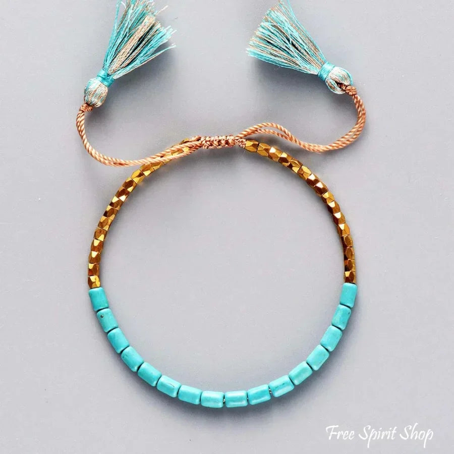 Yvette | Handmade Turquoise Stone and Golden
