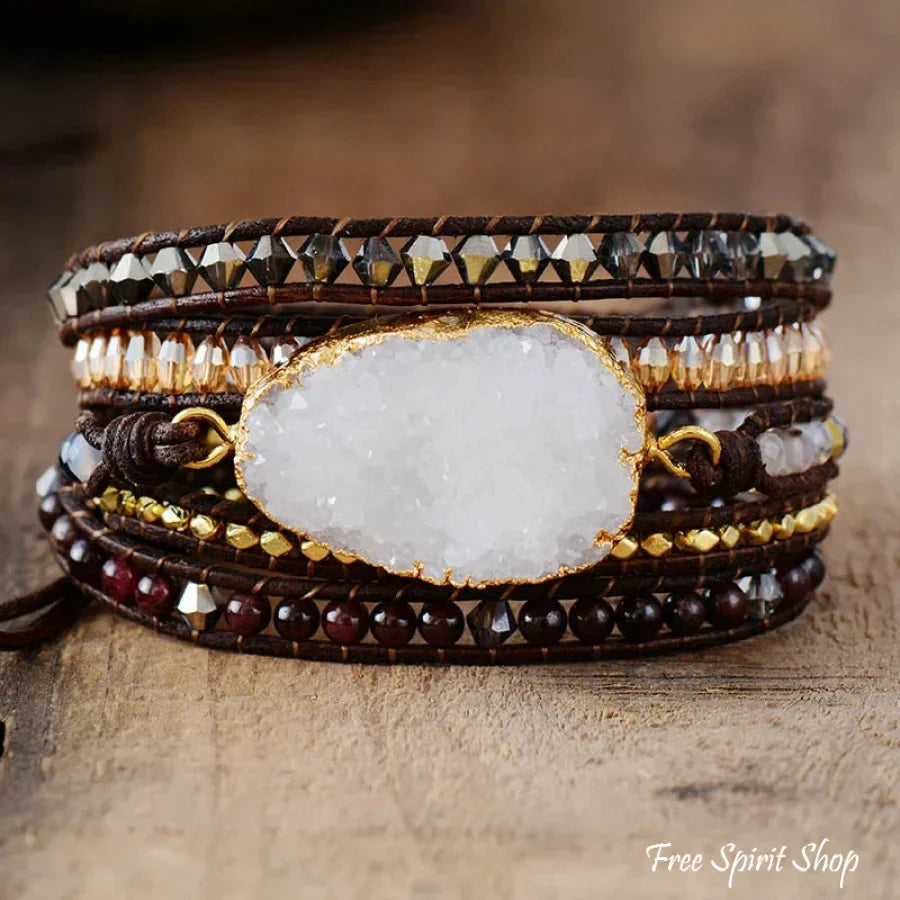 Blake | Handmade White Druzy & Crystal