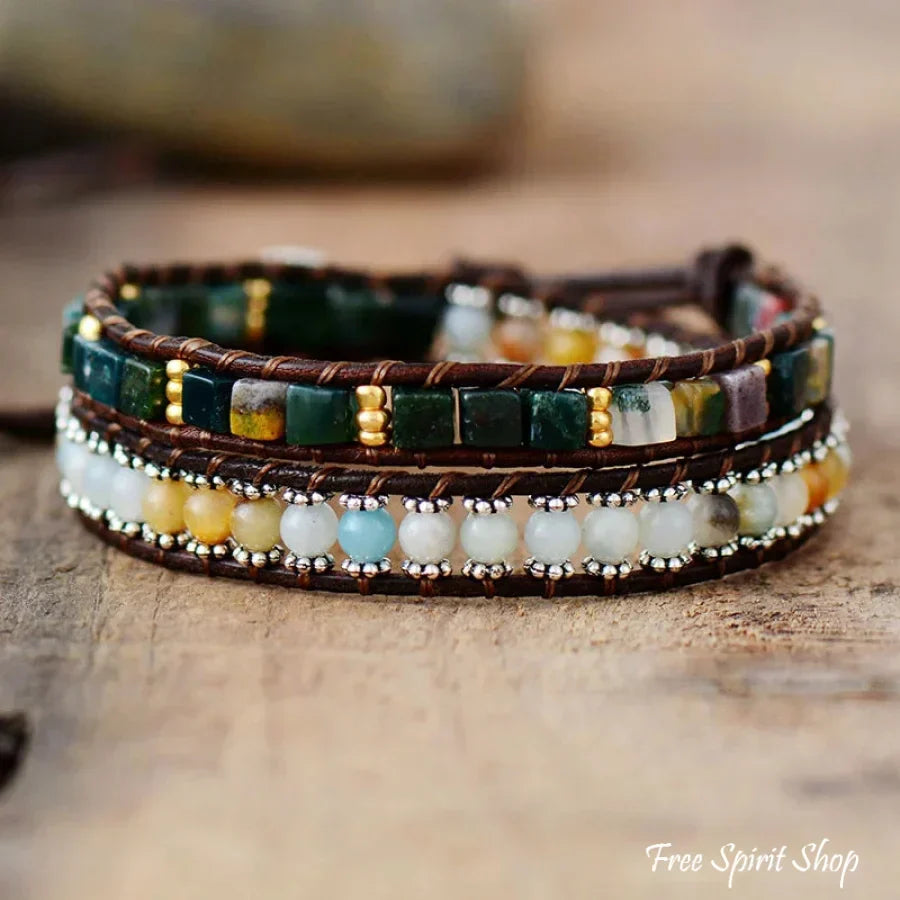 Rosie | Handmade Natural Amazonite & Onyx