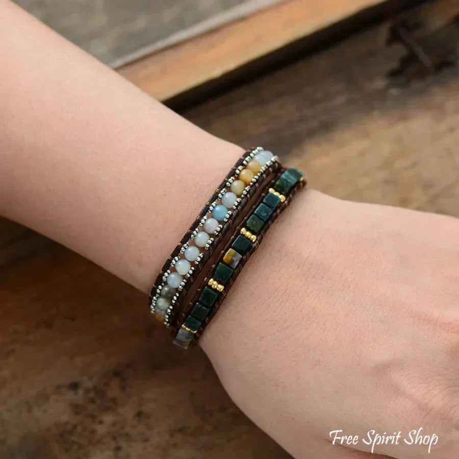 Rosie | Handmade Natural Amazonite & Onyx