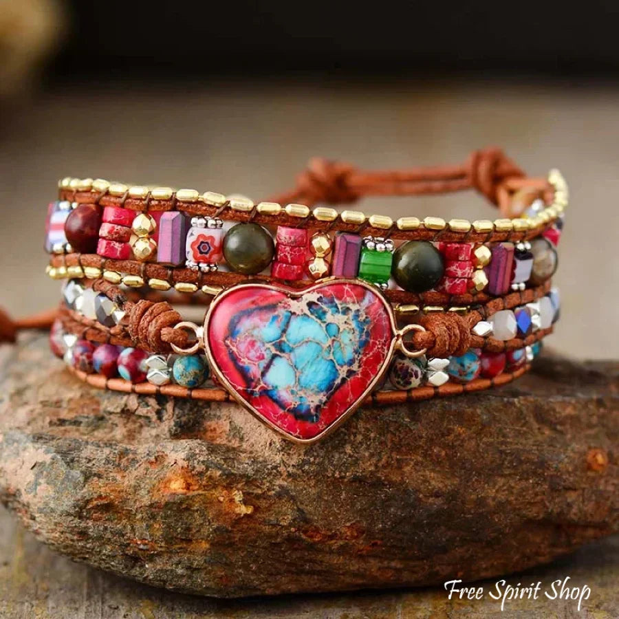 Bonnie | Handmade Mix Gemstone Red Heart