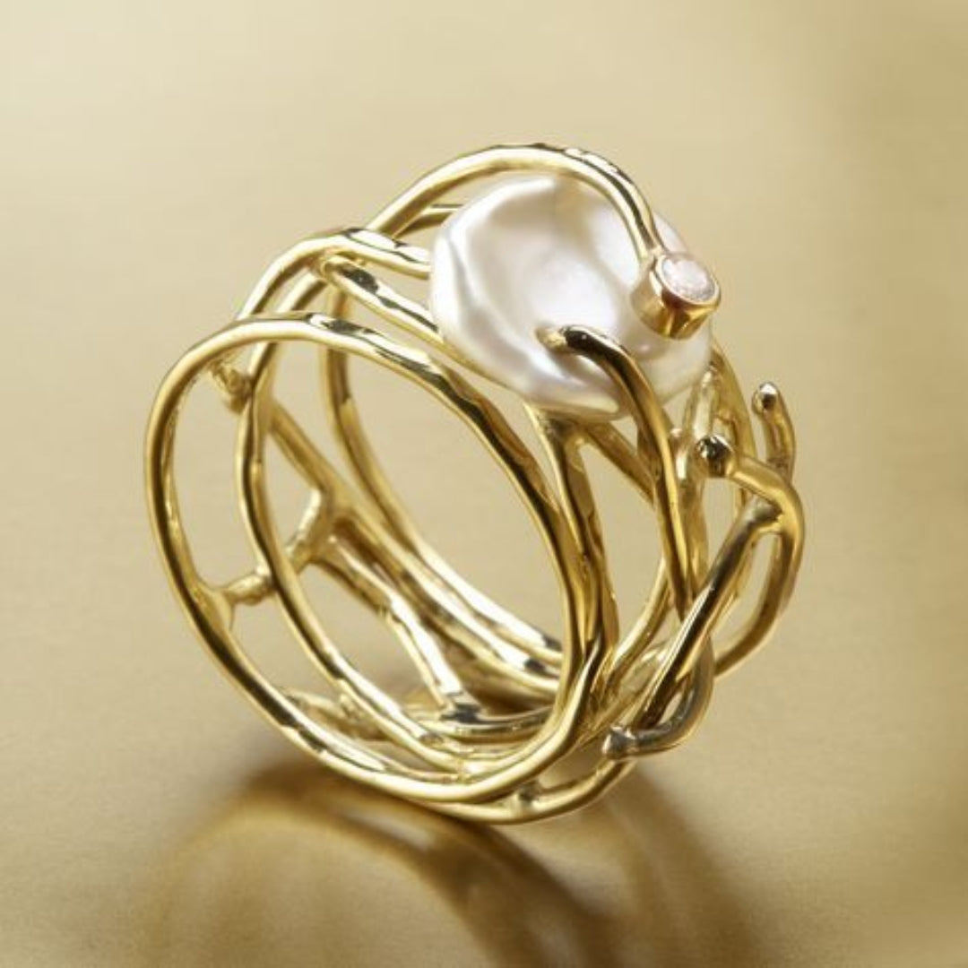 Jenna | Gold Pearl Ring