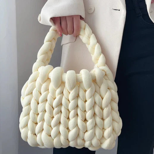 Beatrice | Purple Mini Chunky Knit Bag