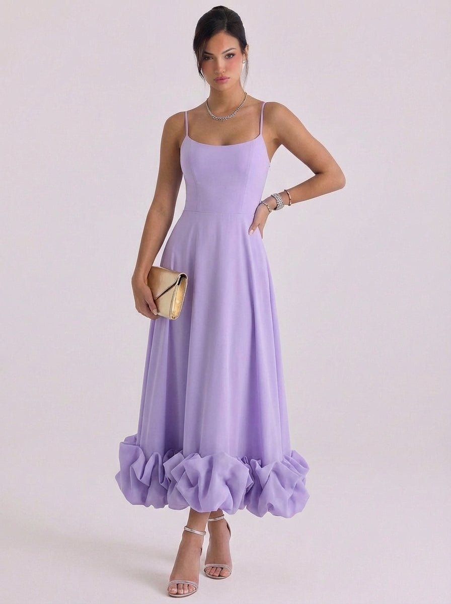 Sienna | Chiffon Rosette Hem Maxi Dress
