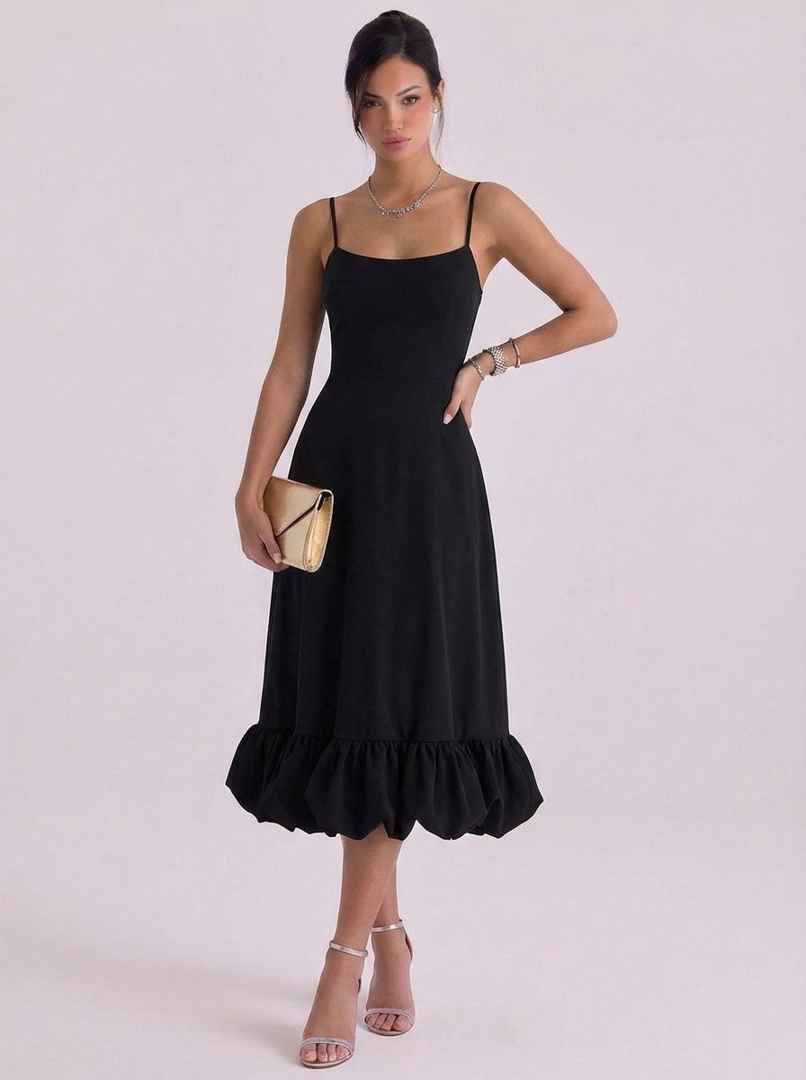 Sienna | Chiffon Rosette Hem Maxi Dress