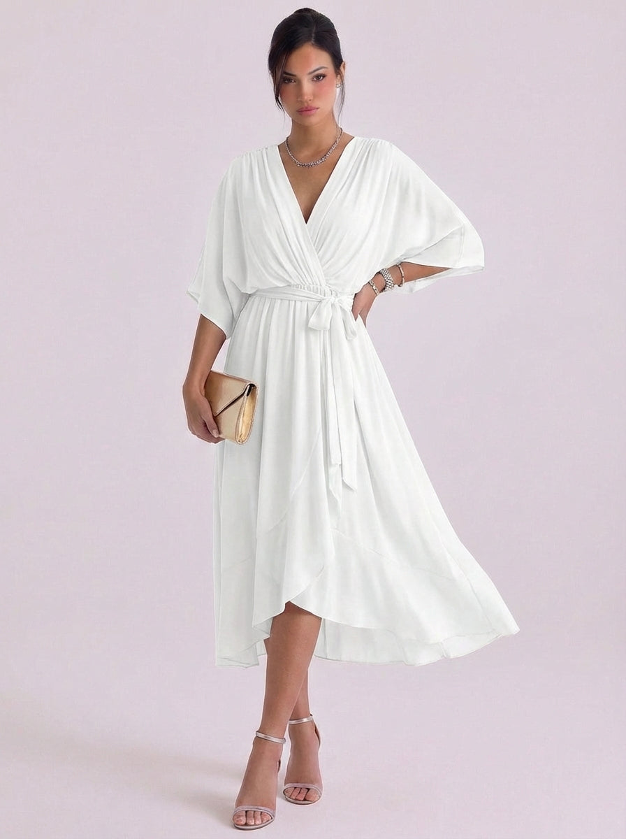 Paige | Chiffon Wrap Maxi Dress With Belt Tie