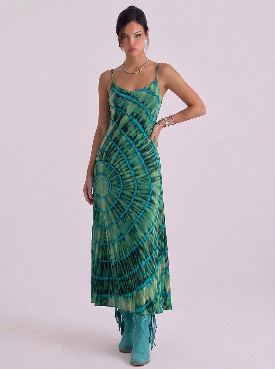 Jenna | Cotton Ombre Maxi Dress With Smocked Bodice