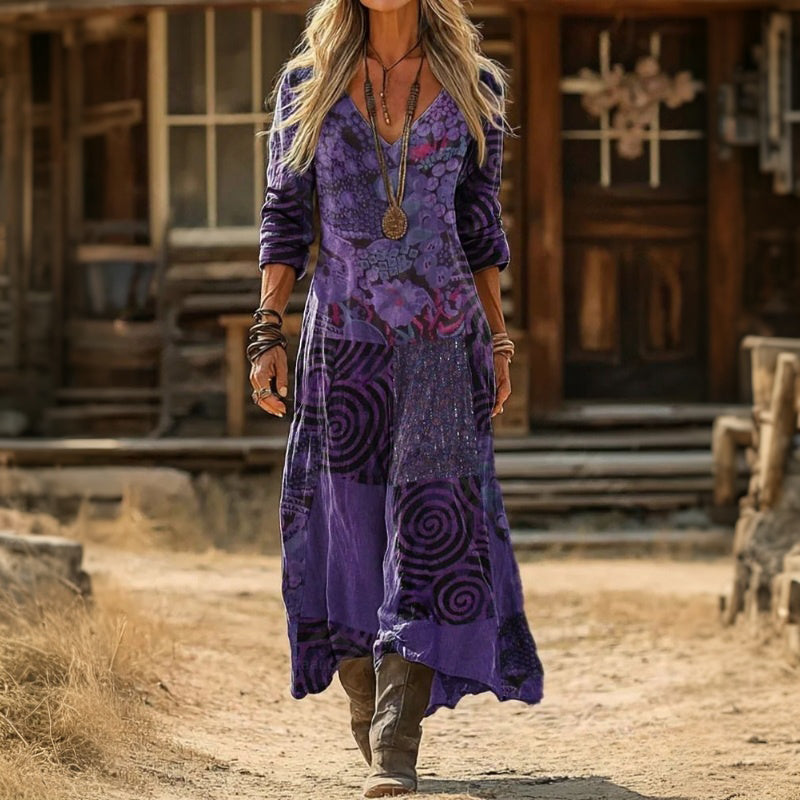 Marigolde | Purple Long Sleeve Casual Dress