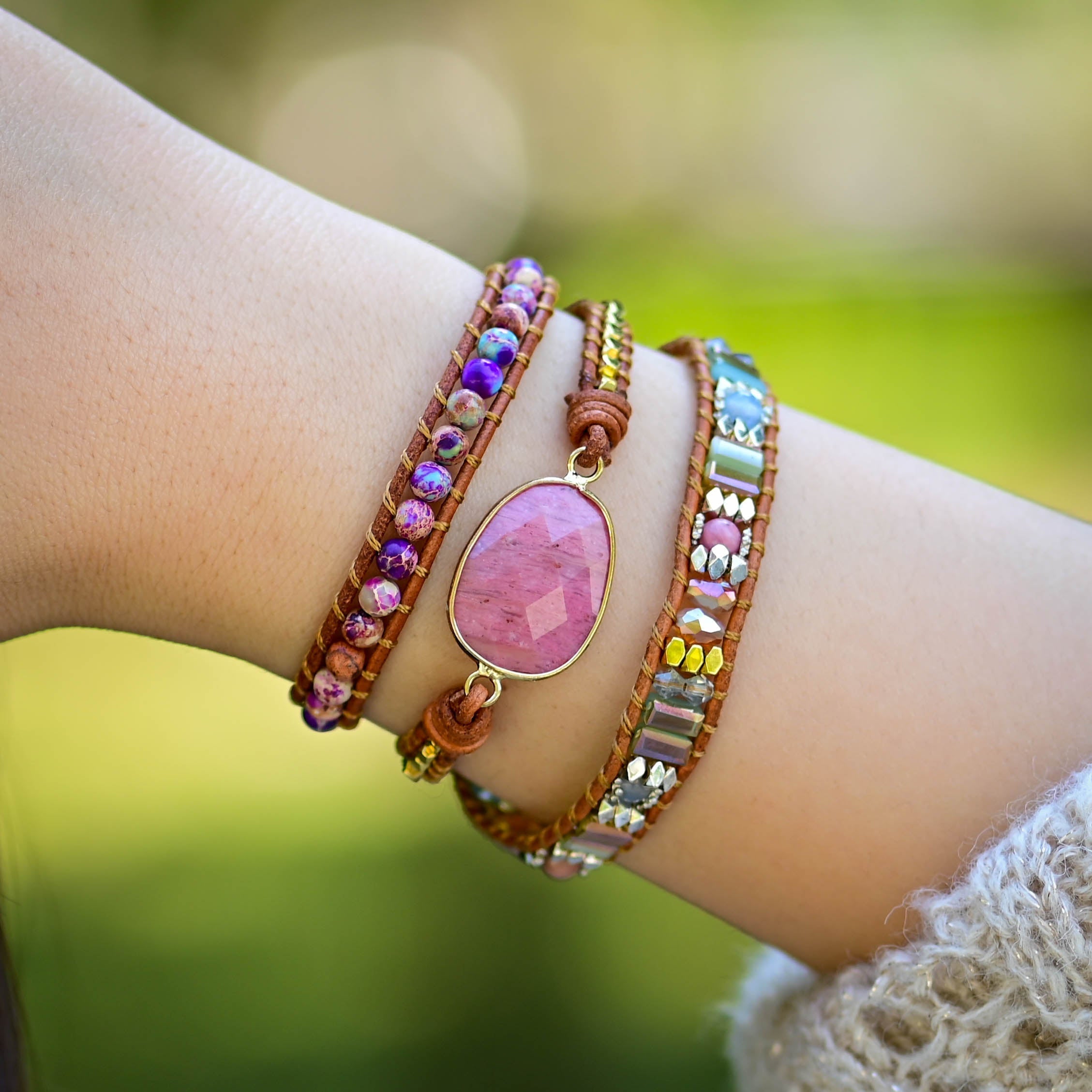 Aileen | Rhodonite & Jasper Wrap