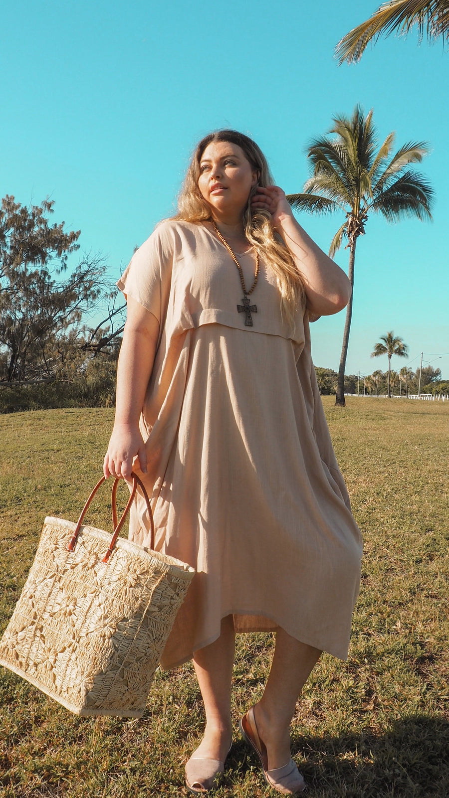 Sophia | Waterfall Linen Midi Dress