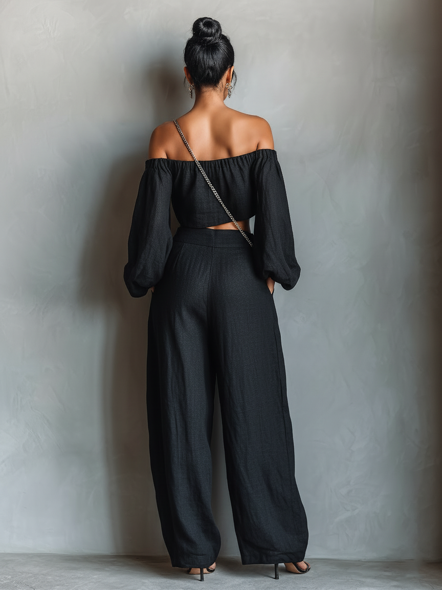 Eliza | Linen Blend Strapless Long-sleeved