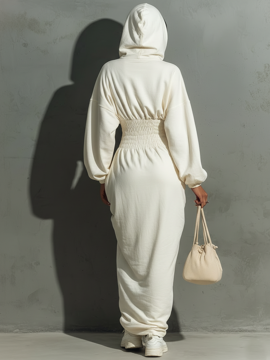 Lola | Waist Shirring Hooded Sweatshirt