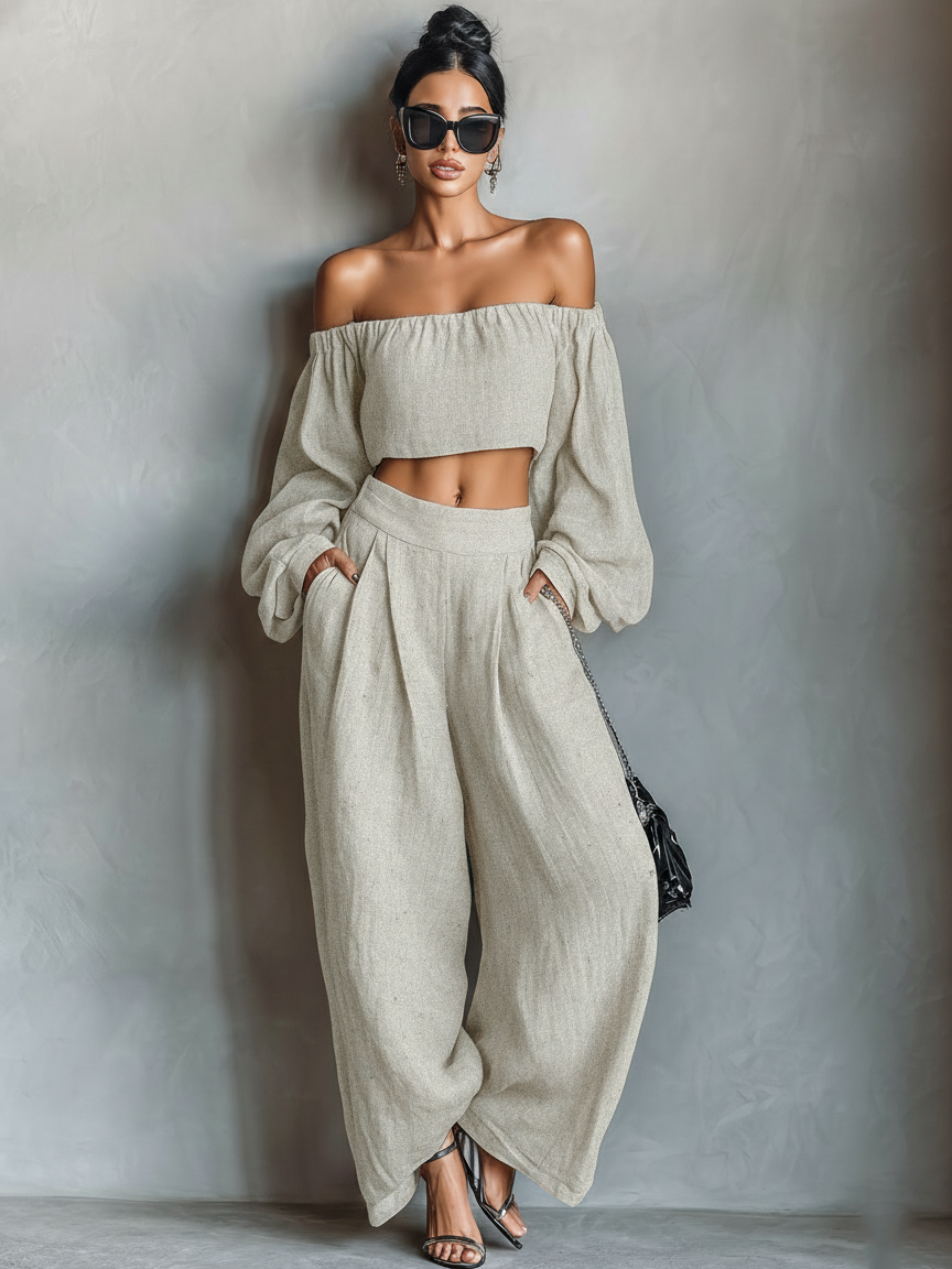 Layla | Strapless Linen Set