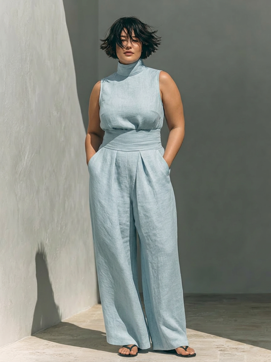 Marina | Sleeveless Blouse and Wide-Leg Pants Set