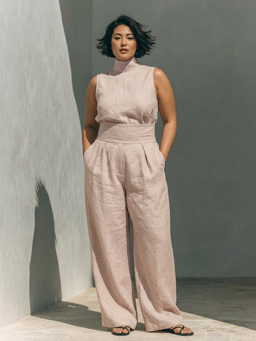 Marina | Sleeveless Blouse and Wide-Leg Pants Set