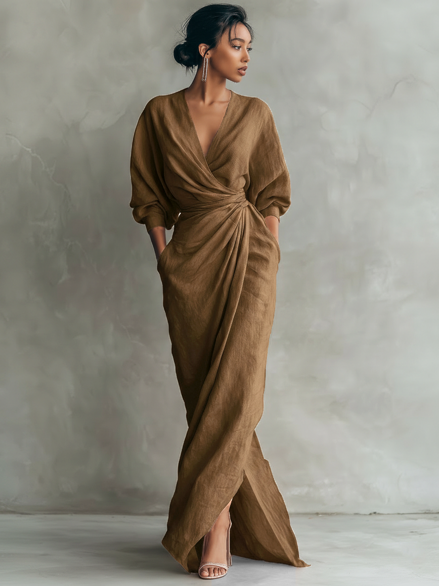 Alice | Pink V-neck Linen Blend