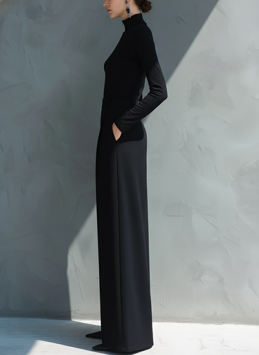 Sarah | Black Classic Knit Turtleneck