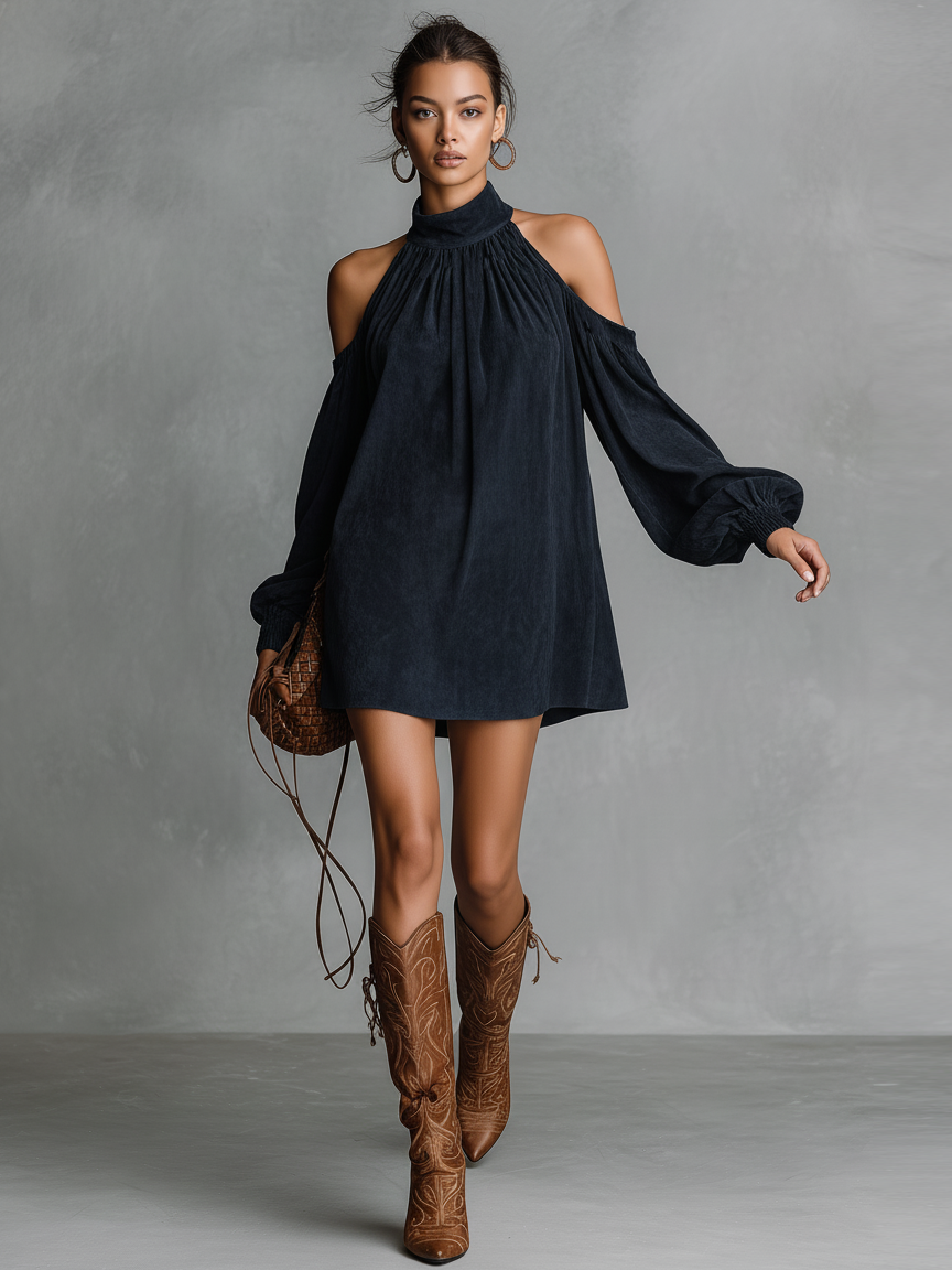 Felicia | Loose-fitting Faux Suede Halter