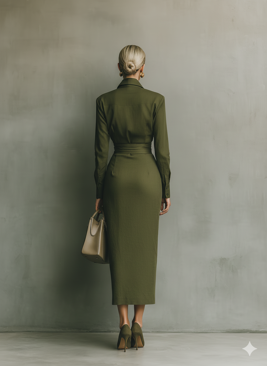 Scarlett | Army Green Cotton Blended