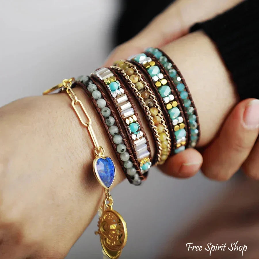 Cara | Olivine Vintage Bead Wrap