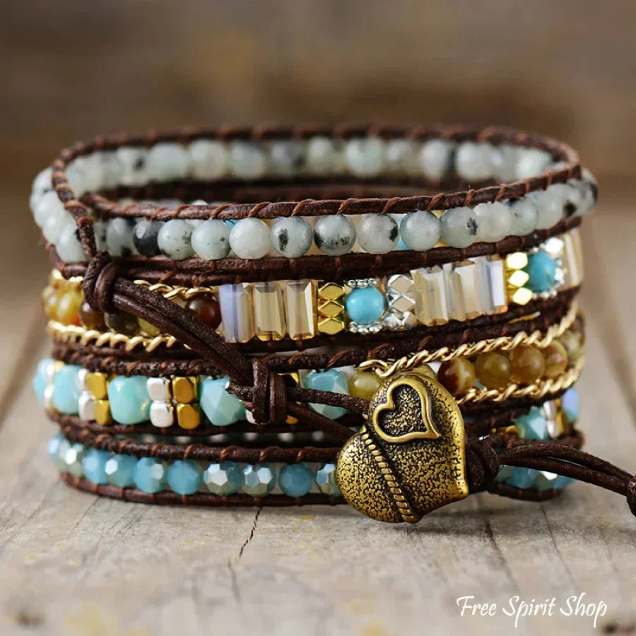 Cara | Olivine Vintage Bead Wrap