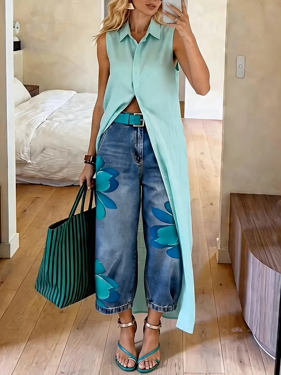 Ellie | Floral Denim Jeans