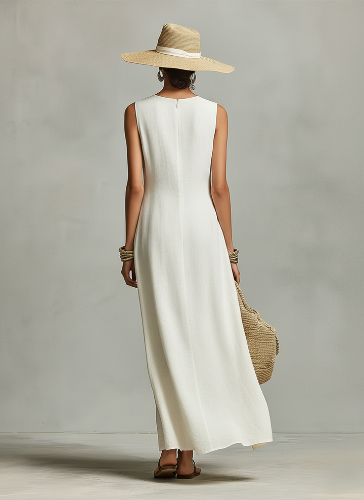 Audrey | Ivory Breathable Linen Dress