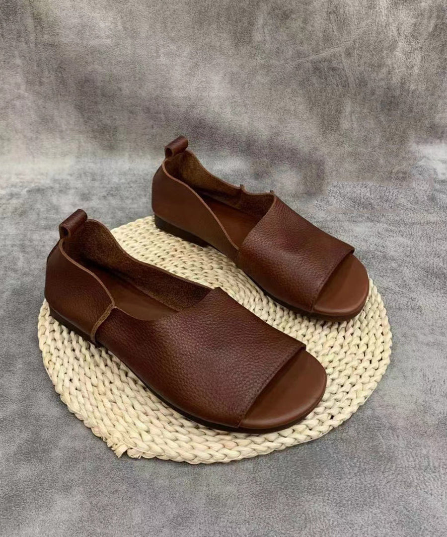 Briar | Minimalist Open Toe Slip-On Ballet Flats