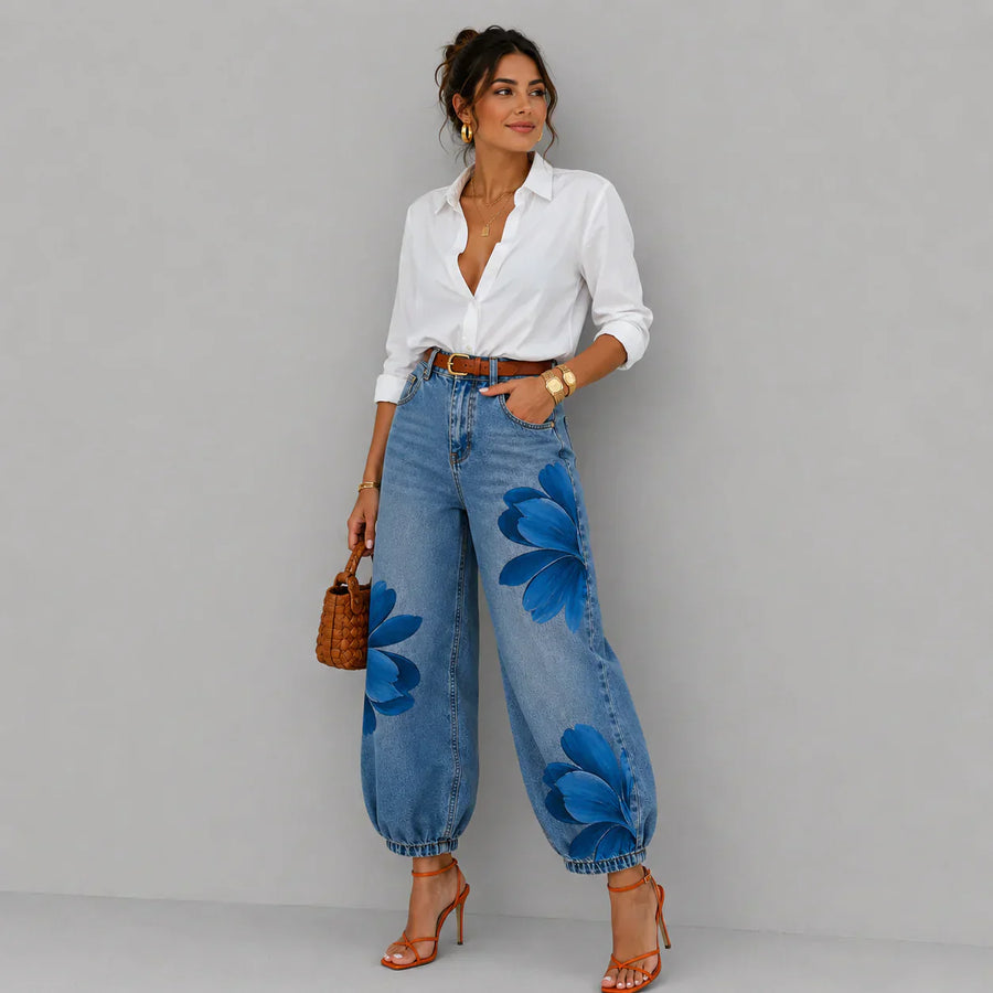 Brittany | Floral Denim Jeans
