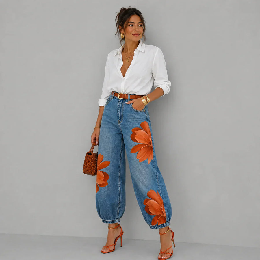 Jorgia | Floral Denim Jeans