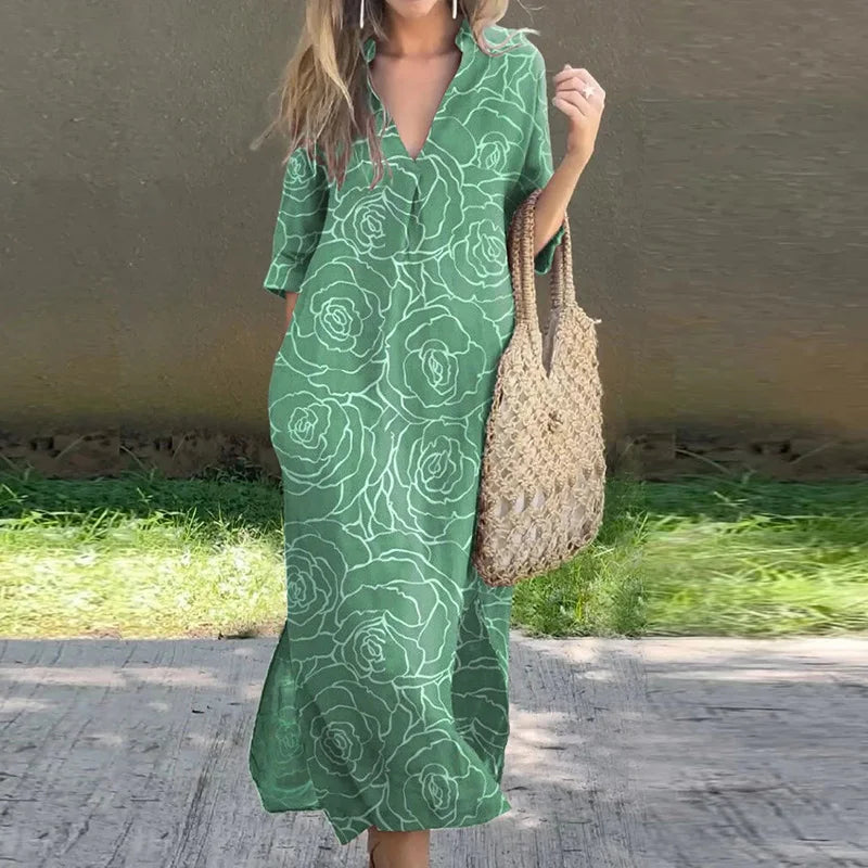 Sage | Botanical Rose Maxi Dress