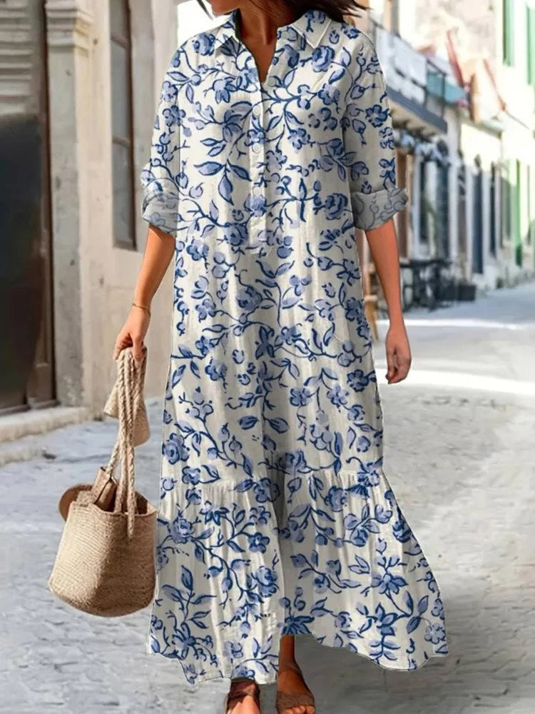 Juliette | Porcelain Bloom Maxi Dress