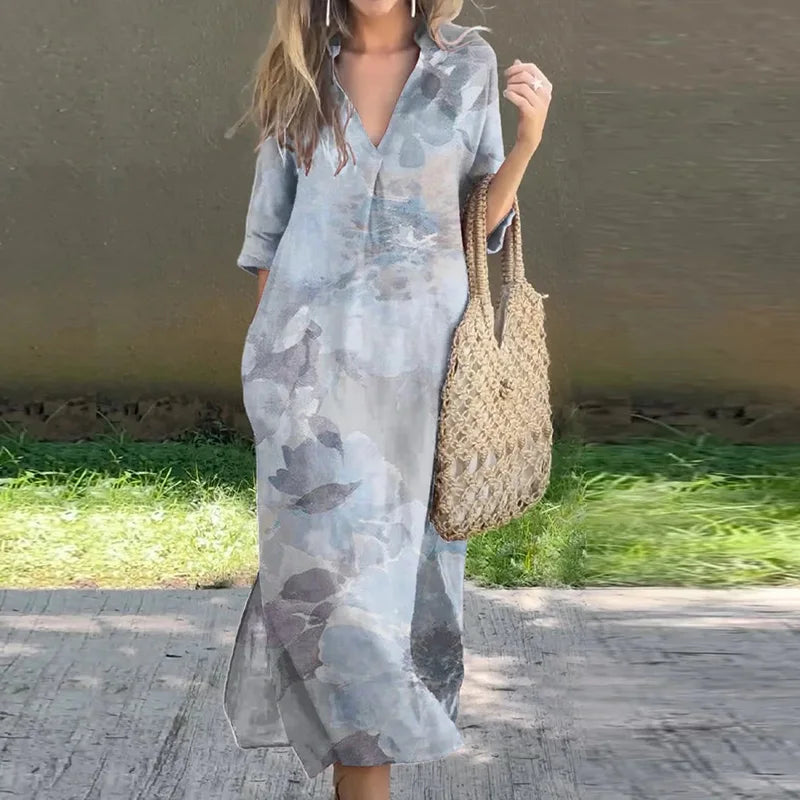 Serena | Watercolour Bloom Maxi Dress