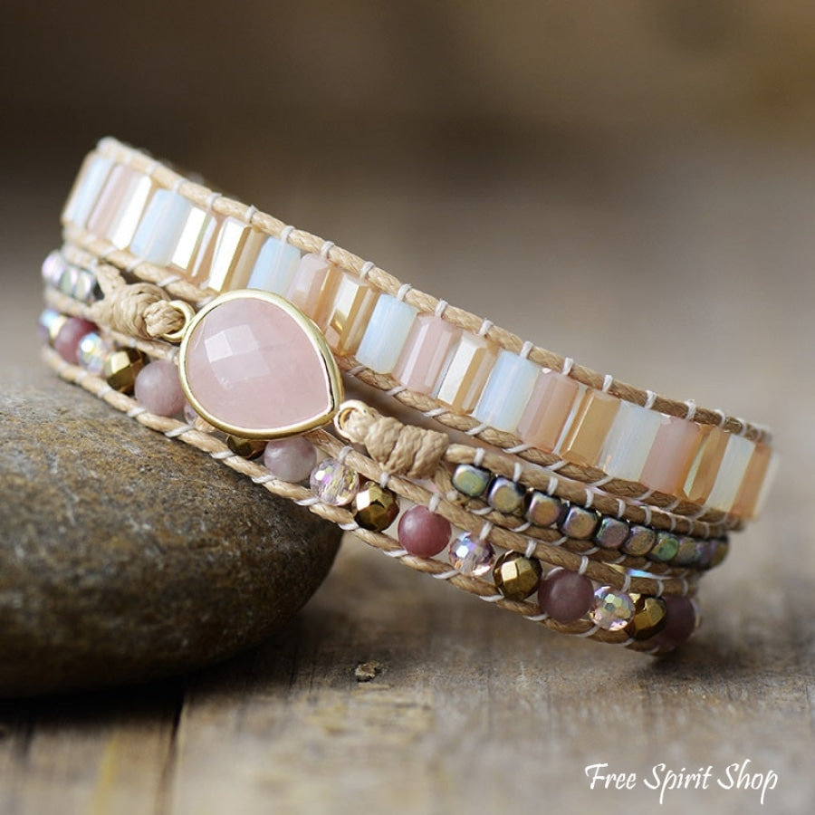 Aurora | Rose Quartz & Rainbow Hematite