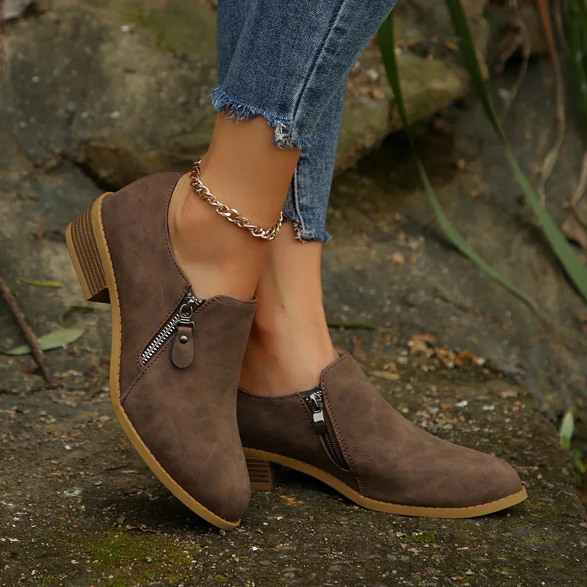 Maia | SleekShield Zip-Up Ankle Boots