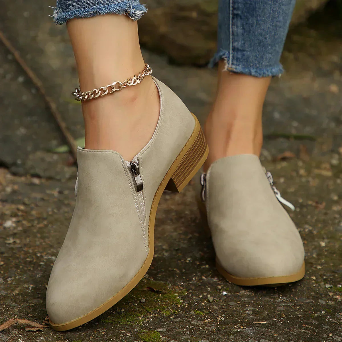 Maia | SleekShield Zip-Up Ankle Boots