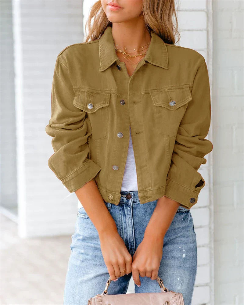 Isabella | Khaki Denim Jacket