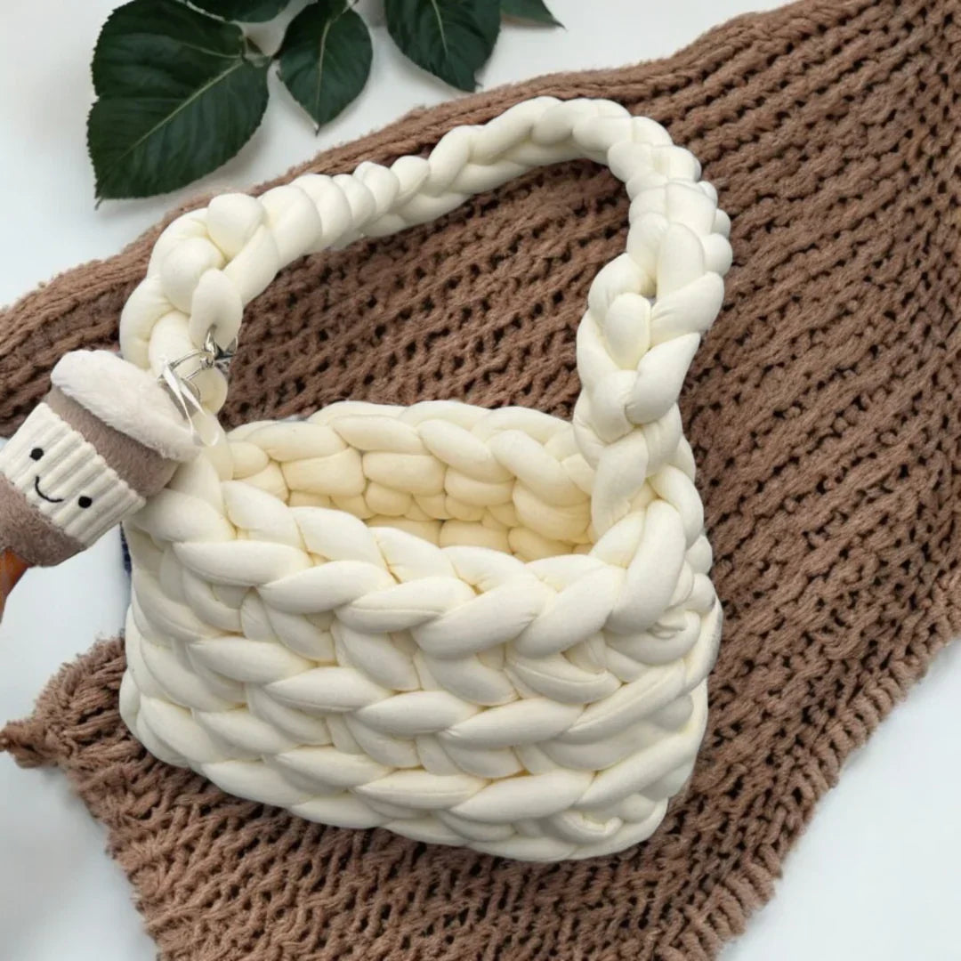 Eleanor | Green Mini Chunky Knit Bag