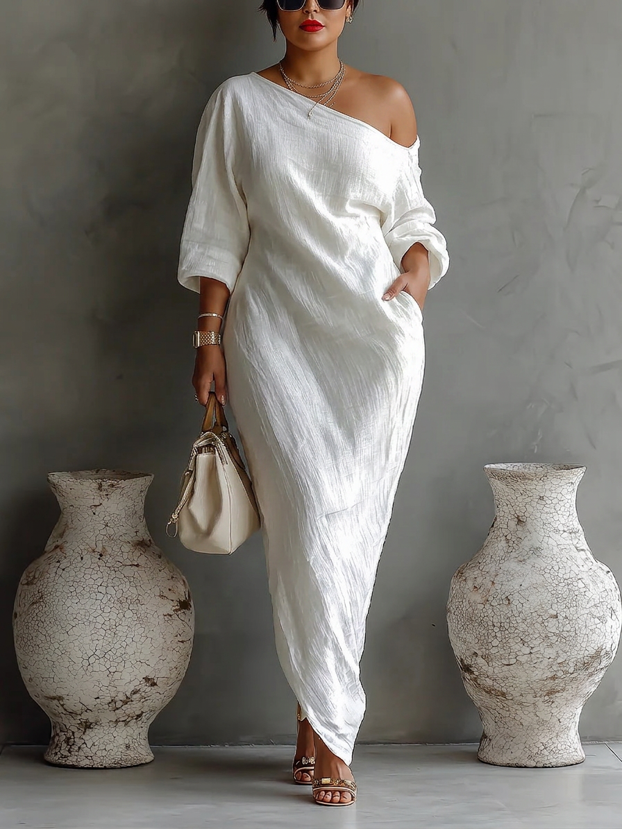 Elise | Elegant One-Shoulder Maxi Dress