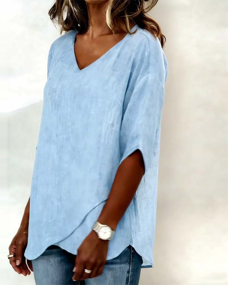Donna | Irregular V-Neck Top