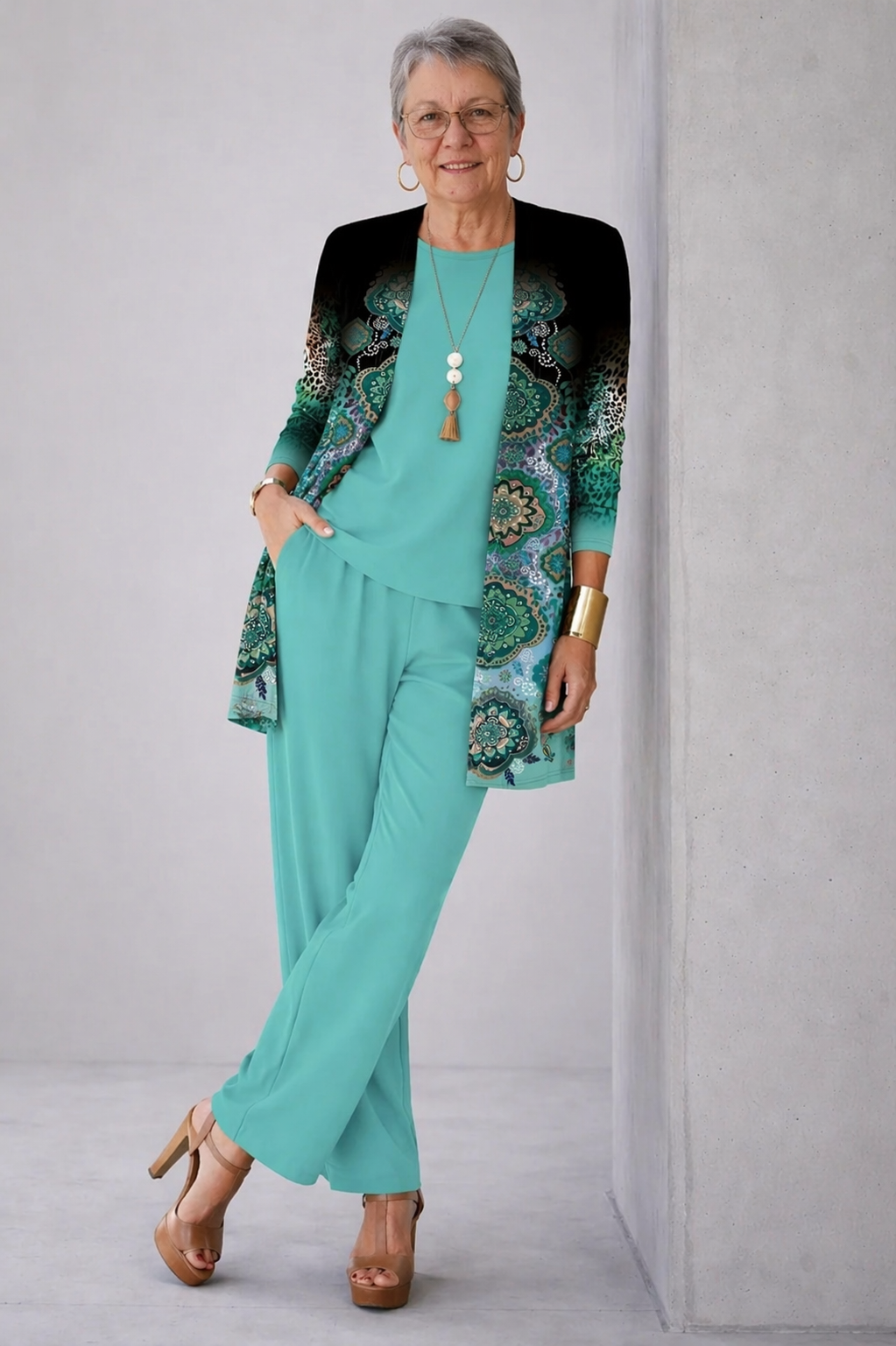 Gillian | Teal Green Three-Piece Set
