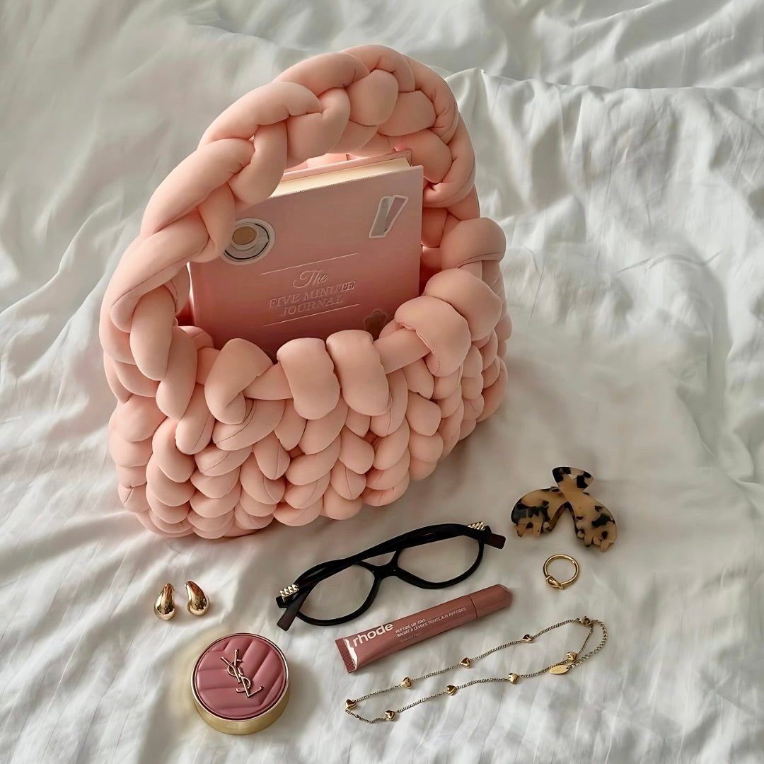 Harriet | Black Mini Chunky Knit Bag