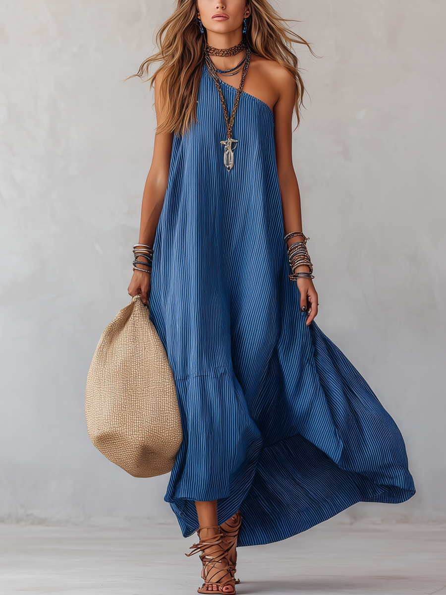 Hattie | Striped Off-Shoulder Maxi Dress