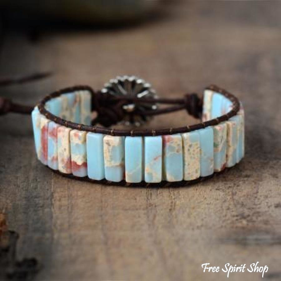 Sienna | Handmade Blue Shoushan Stone Leather