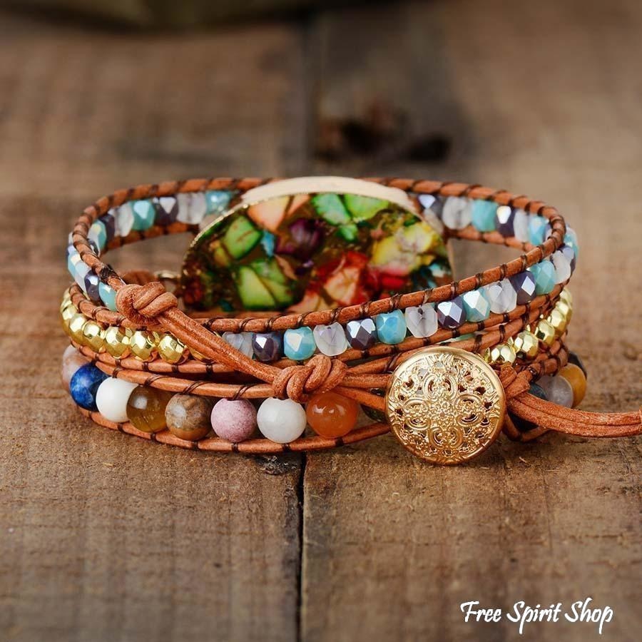 Beatrice | Handmade Color Splash Jasper Wrap