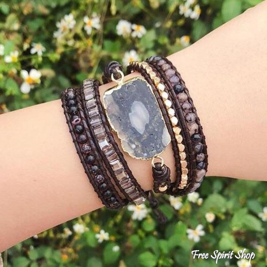 Dawn | Handmade Dark Ocean Agate Gemstone