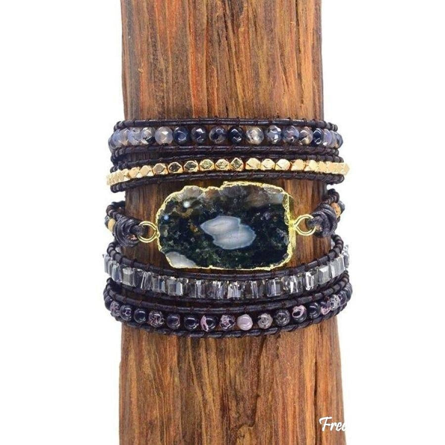 Dawn | Handmade Dark Ocean Agate Gemstone