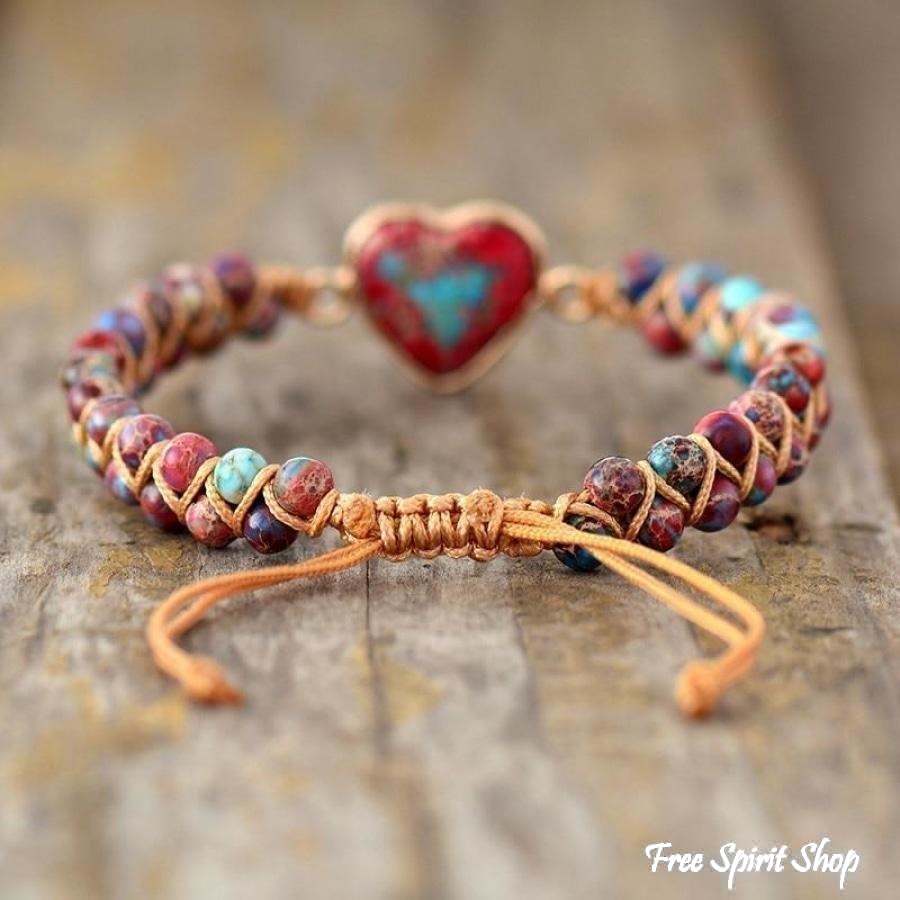 Chloe | Handmade Imperial Jasper Heart Beaded